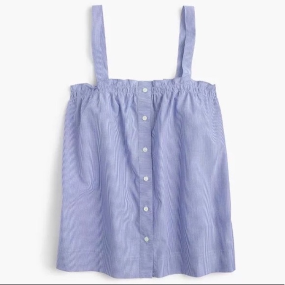 J. Crew Tops - J. Crew Button Front Ruffle Top Tank Sz 10 NWT